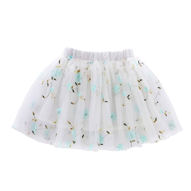 Birdeem Robe de Princesse en Tulle Brodé Couleur Unie pour Filles Tout-Petits