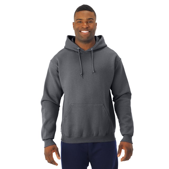 Jerzees Mens NuBlend Pull Over Hooded Sweatshirt, S, Charcoal Grey