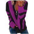 thumbnail image 4 of Ketyyh-chn99 T-Shirts pour Femmes Mode Tendance Ample Mignon T-Shirt à Manches Longues Col Rond pour Femmes Violet, TG, 4 of 4