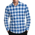 thumbnail image 2 of Timdgard Button down Shirts for Men Fall Plaid Lapel V Neck Long Sleeve Shirts Work Casual Tops, 2 of 8