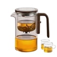 thumbnail image 1 of Storage Containers 2 Water Separation Glass Teapot With Wooden Handle Witchcraft Themed Tea Pot Clear Glass Infuser and Strainer for Precise Water Separation, 1 of 4
