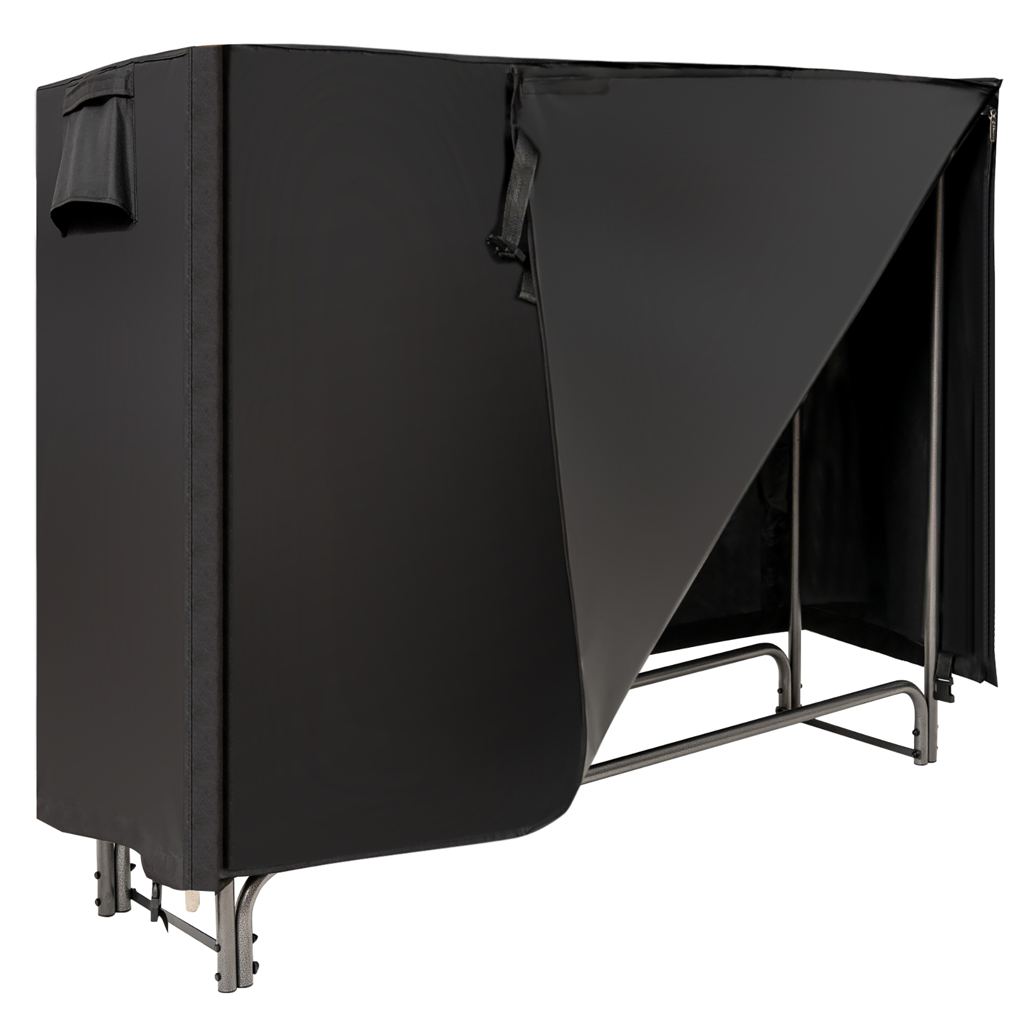 Costway Porte-Bûches de Rangement pour Bois de Chauffage 5 Pieds Support en Fer Robuste avec Housse en PVC Imperméable