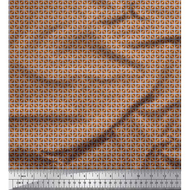 Soimoi Cotton Voile Fabric Geometric Small Print Fabric by The Yard 56 Inch Wide