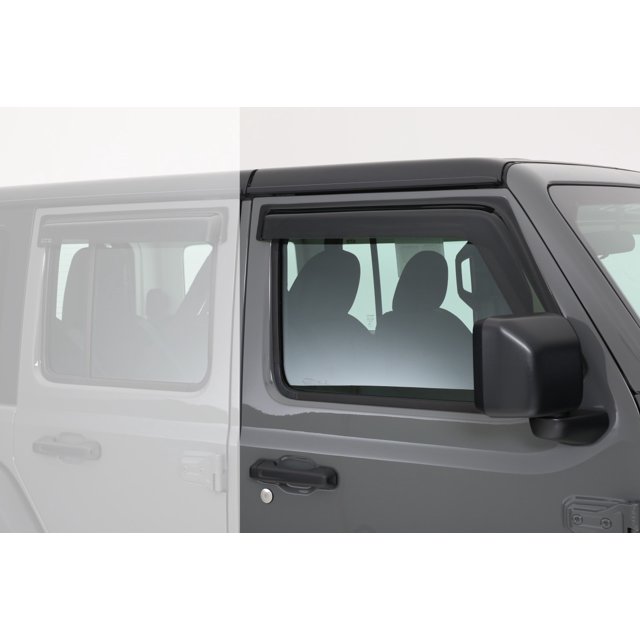 Fits 2018-2023 Jeep Wrangler JL GT Styling Rainguard 80644S Smoke; Set Of 2