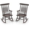 thumbnail image 1 of Gymax 2PCS Wooden Rocking Chair Single Rocker Indoor Garden Patio Yard Coffee, 1 of 7