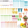 thumbnail image 1 of ziyahi 76x Stylish Cartoon Food Toothpick For Kids Safe Durable And Easy To Clean Gift Idea Fruit Fork 1Set, 1 of 6