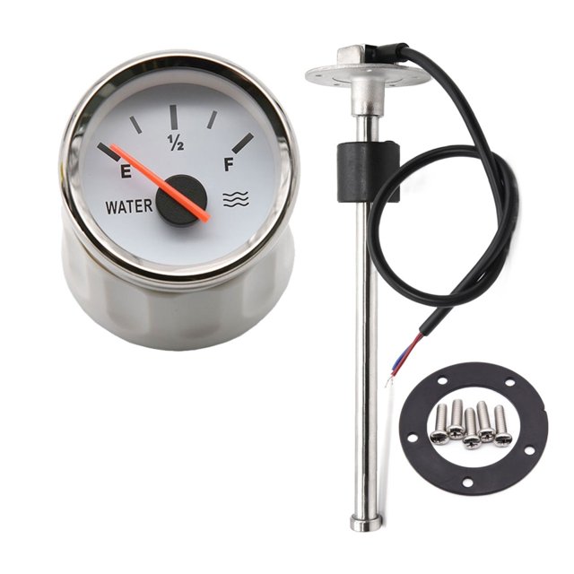 52mm Fuel Level Gauge Car Meter Oil Tank Indicator With Red Color Backlight For Fuel Level Sensor 150/200/250/275/300mm 0-190ohm ,Suits Most Tanks