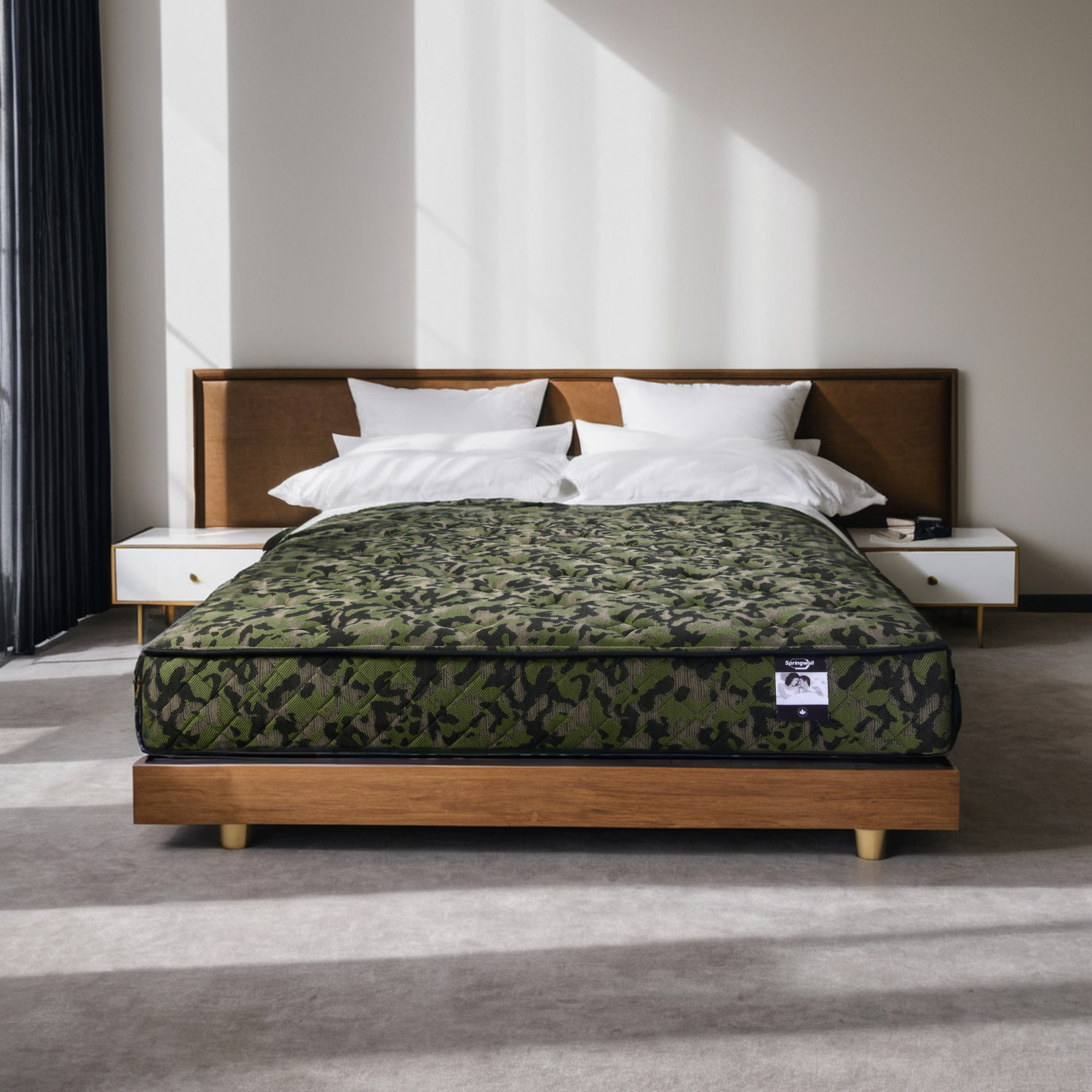 Matelas à ressorts ensachés Twin CAMO 9 po, ferme et réversible