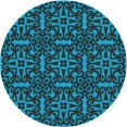 thumbnail image 1 of Ahgly Tapis Rond Lavable en Machine Intérieur Transitionnel Vert Sarcelle Profond, 6 Pieds Rond, 1 of 7