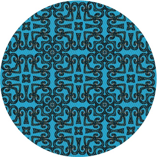 Ahgly Tapis Rond Lavable en Machine Intérieur Transitionnel Vert Sarcelle Profond, 6 Pieds Rond