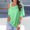 thumbnail image 3 of AherBiu Hauts à une Épaule pour Femmes Manches Courtes Été Décontracté T-Shirts Amples Confortables Chemises de Vacances Blouse, 3 of 7