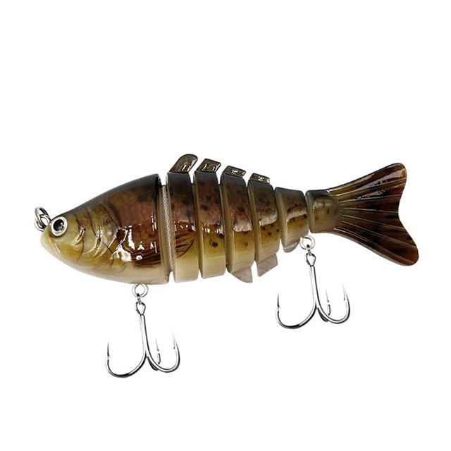 Almencla Leurres de Pêche avec Hameçon Crankbaits Leurres Durs Réalistes pour Perche Achigan Poisson-Chat Gris