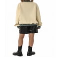 thumbnail image 2 of Women Baseball Jackets Leather Long Sleeve Letter Jackets, 2 of 5