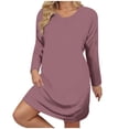 thumbnail image 1 of Ixbnca Robe pour Femme Grande Taille Col Rond Manches Courtes Robes T-Shirt Décontractées Amples Été Robe Courte, 1 of 7