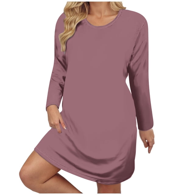 Ixbnca Robe pour Femme Grande Taille Col Rond Manches Courtes Robes T-Shirt Décontractées Amples Été Robe Courte
