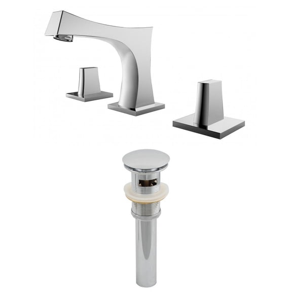 American Imaginations 10.5-in. W Bathroom Faucet Set Chrome AI-1993