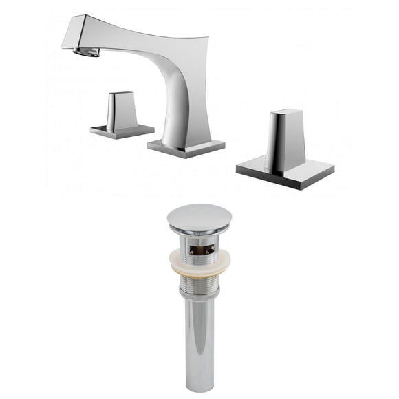 American Imaginations 10.5-in. W Bathroom Faucet Set Chrome AI-1993