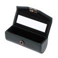 thumbnail image 2 of HILABEE 3.5" Handmade PU Leather Lichee Texture Lady Lipstick Holder Case w/ Mirror Deep Deep Green, 2 of 9