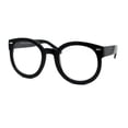 thumbnail image 3 of Oversized Round Thick Horn Rim Clear Lens Fashion Eye Glasses Black, 3 of 4