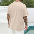thumbnail image 4 of Pisexur T Shirts for Man , Hommes Imprimé Col Rond Mode Décontractée Manches Courtes Blouses Col Rond Chemises Beige, G Chemises de Golf Hommes & Chemises Hommes, 4 of 6