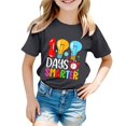 thumbnail image 1 of PMVFHDE Jolis Hauts Hauts pour Fille 2025 Robe T-Shirt pour Filles Hauts d'Été pour Filles 2025 Hauts de Maillots de Bain pour Filles Mode Garçon et Fille Décontracté Imprimé Col Rond Ample T-Shirt à Manches Courtes Haut Noir,10-11 Ans, 1 of 4