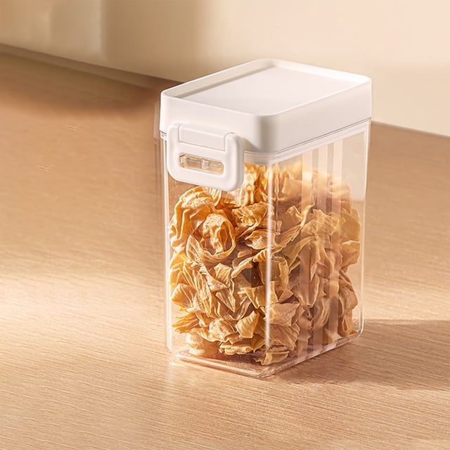 JilgTeok 2 Packs Push-Button Airtight Container Plastic Food Storage Rice Container Dry Food Dispenser Jar Grain Storage Bin for Flour Sugar Kitchen Pantry Organization and Storage Clearance