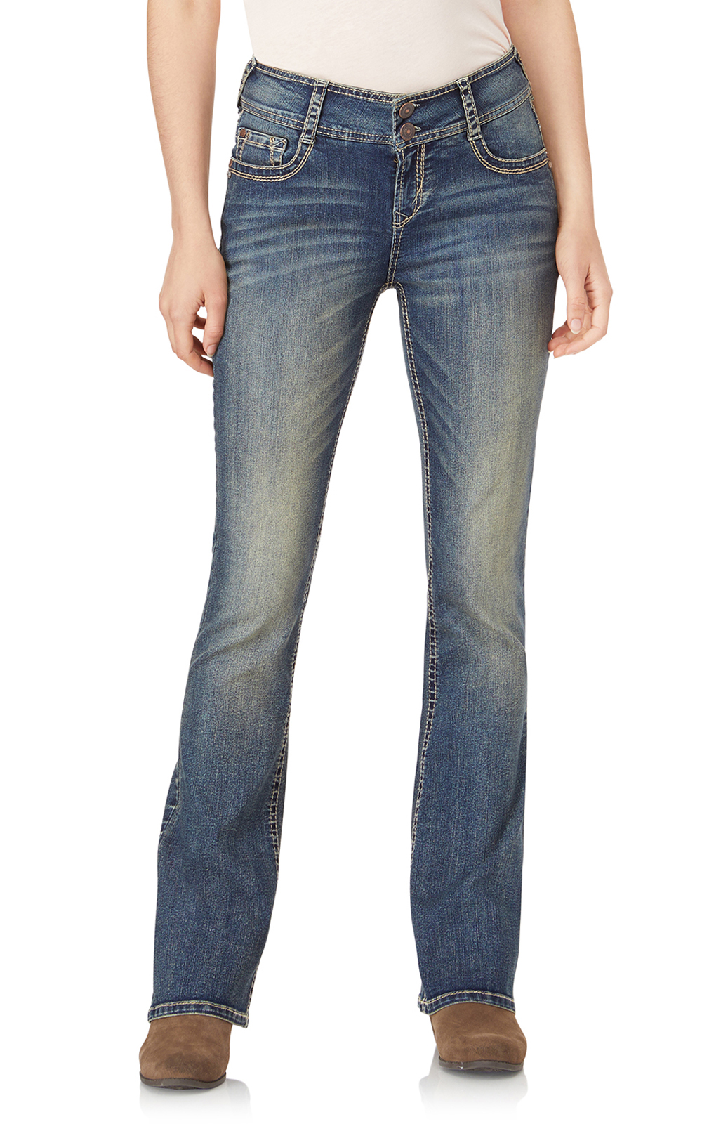 WallFlower Jeans Luscious Curvy Coupe Bottillon Taille Mi-Haute Insta Extensible Juniors pour Femmes (Standard et Plus)