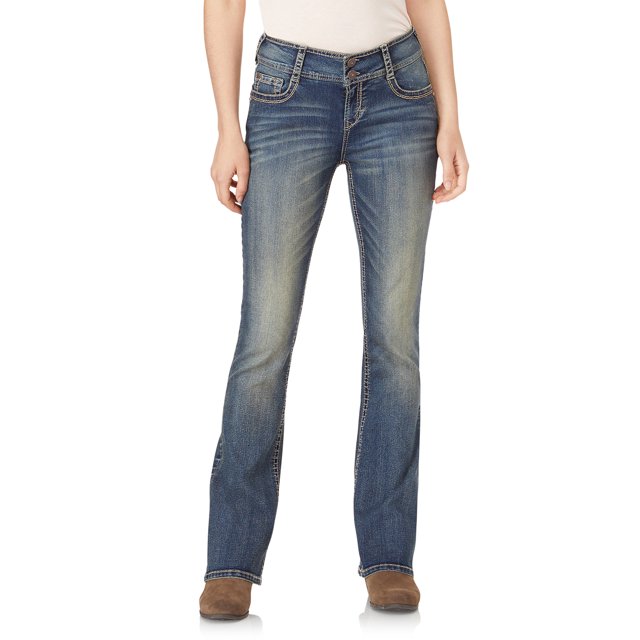 WallFlower Jeans Luscious Curvy Coupe Bottillon Taille Mi-Haute Insta Extensible Juniors pour Femmes (Standard et Plus)
