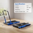 thumbnail image 3 of Superfit 3-in-1 Folding Treadmill with Smart Apps Remote Control LED Display and Speakers Blue, 3 of 9