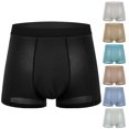 thumbnail image 1 of Mens Underwear Summer Solid Color Breathable Mesh Series Flat Underwear Four Corner Light Gray XL, 1 of 3
