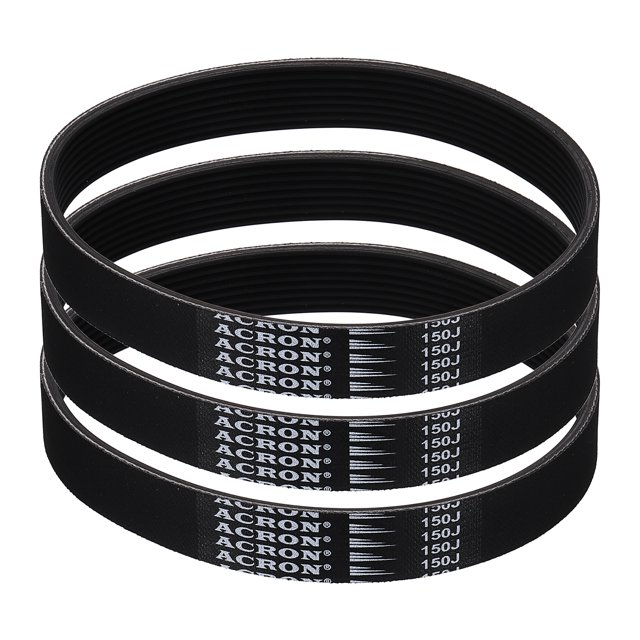 3 Pack 150J8 PJ V-Ribbed Belt 8 Ribs 15" Length x 0.74" Width x 0.14" Height, EPDM Rubber Poly V Belt, Multi Wedge Micro V Belt