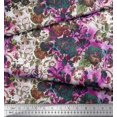thumbnail image 3 of Soimoi Tissu en Velours Feuilles et Imprimés de Fleurs de Roses au Mètre 58 Pouces de Large, 3 of 3