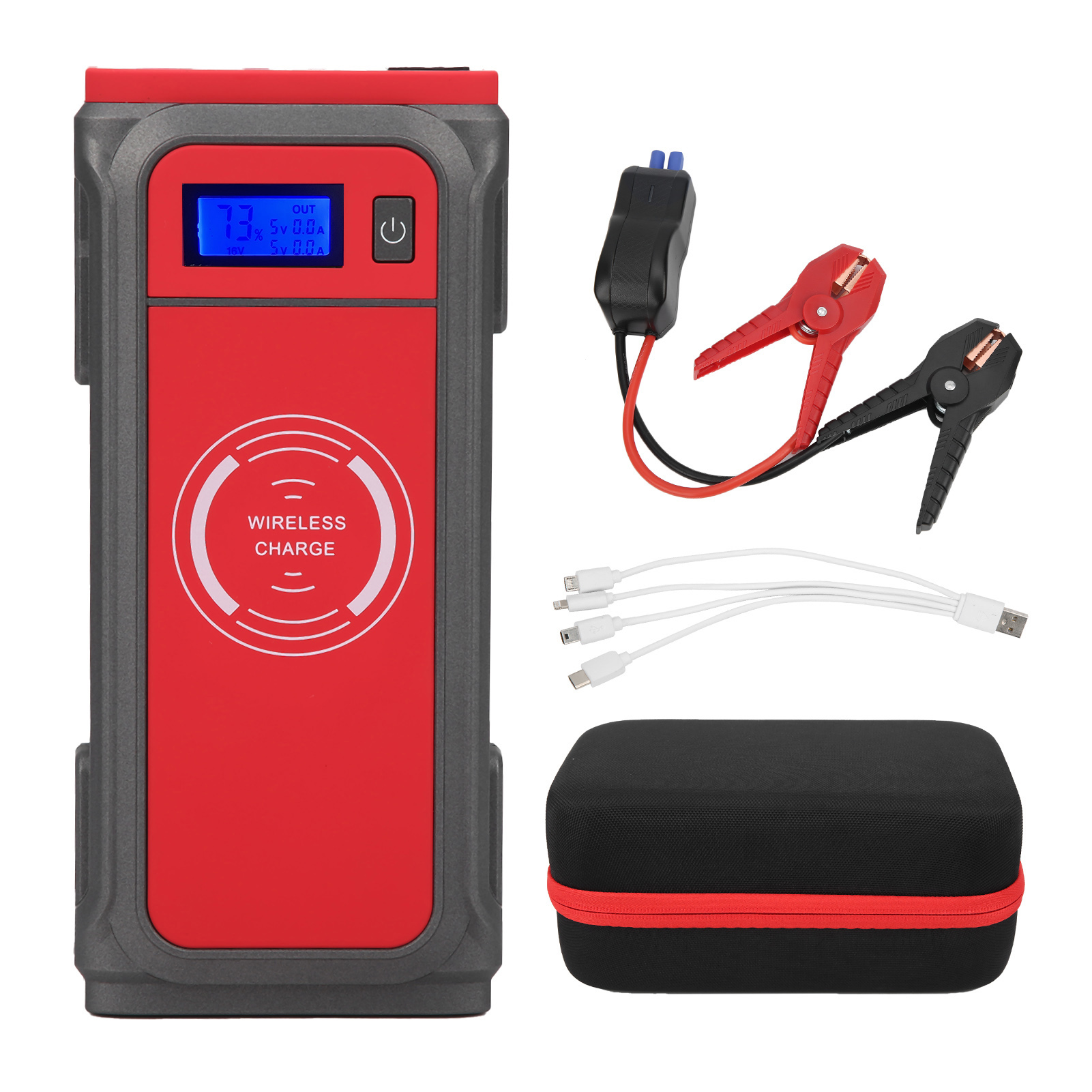 DC 12V Car Battery Jump Starter Booster LED Portable for 5.0l Gas or 4.0l Diesel Engines