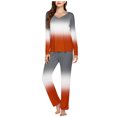 thumbnail image 2 of Timegard Ensembles de Pyjamas pour Femmes 2 Pcs Confortables Couleur Dégradée Manches Longues Col en V Haut et Pantalon Tenues de Pjs, 2 of 5