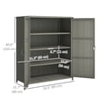 thumbnail image 3 of Outsunny Armoire de Rangement Extérieure en Osier, Rangement de Piscine à 4 Tablettes, Gris Foncé, 3 of 10