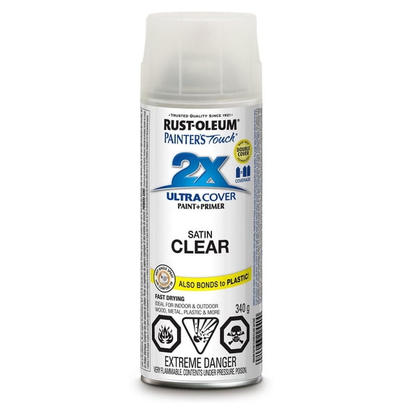 Rust-Oleum Painter's Touch 2X Ultra Cover Interior/Exterior Multi-Purpose Paint and Primer in Gloss Clear, 340g Spray Paint