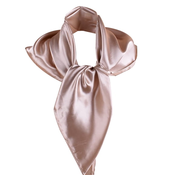 Women Scarf Solid Color Satin Square Elegant Hijab Scarf Head Wrap Hair Scarf
