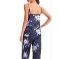 thumbnail image 4 of ZAXARRA Women's Fall Loungewear Set, Lace Patchwork Cami Tops + Pants + Robe 3 Pieces Sleepwear, 4 of 9