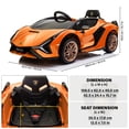 thumbnail image 4 of VOLTZ TOYS Lamborghini SIAN FKP 37 12V Ride on Car with Scissor Doors and Remote Control, Licensed - Orange, 4 of 7
