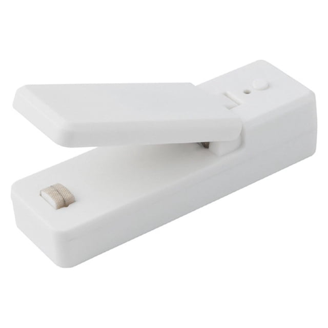 Renjiang Scelleuse de Sacs Portative Mini en Blanc, Mesurant 11x5x3,5 cm, avec Chargement USB et Aimant Intégré pour un Rangement Pratique. Cet Appareil Scelle des Sacs en Plastique jusqu'à 0,3 mm d'Épaisseur, Tels Que des Sacs à Croustilles, des Sacs à Collation et des Sacs pour Nourriture pour Animaux, Utilisant une Technologie de Microchauffage Avancée pour une Scellement Efficace. Il Comprend Aussi un Coupeur pour une Polyvalence Accrue. Convient à la Maison, à la Cuisine, aux Voyages et au camping.