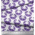 thumbnail image 2 of Soimoi Purple Heavy Canvas Fabric Filigree Damask Print Fabric by the Yard 58 Inch Wide, 2 of 3