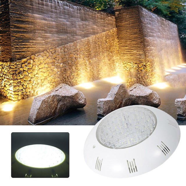 LED White Light Underwater Light IP68 Waterproof RGB Swimming Pool Lighting Toughened Glass Stainless Steel AC12V 15W