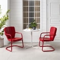 thumbnail image 3 of Crosley Furniture Ridgeland Ensemble Bistro d'Extérieur en Métal 3 Pcs, Fini Rouge Vif Lustré, 3 of 8