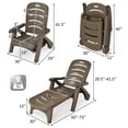 thumbnail image 2 of Patiojoy Outdoor Chaise Lounge Chair 5-Position Folding Recliner for Beach Poolside Backyard Brown, 2 of 10