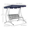 thumbnail image 3 of Outsunny Banc Balançoire de Patio pour 3 Personnes avec Auvent Réglable, 3 of 10