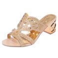 thumbnail image 2 of Styesk Womens Sandals Women's Summer New Plus-size Rhinestone Hollowed-out Chunky One-line Sandals, 2 of 5