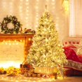 thumbnail image 2 of Costway 6 FT Pre-Lit Christmas Tree 3-Minute Quick Shape Flocked Decor with 300 LED Lights, 2 of 10