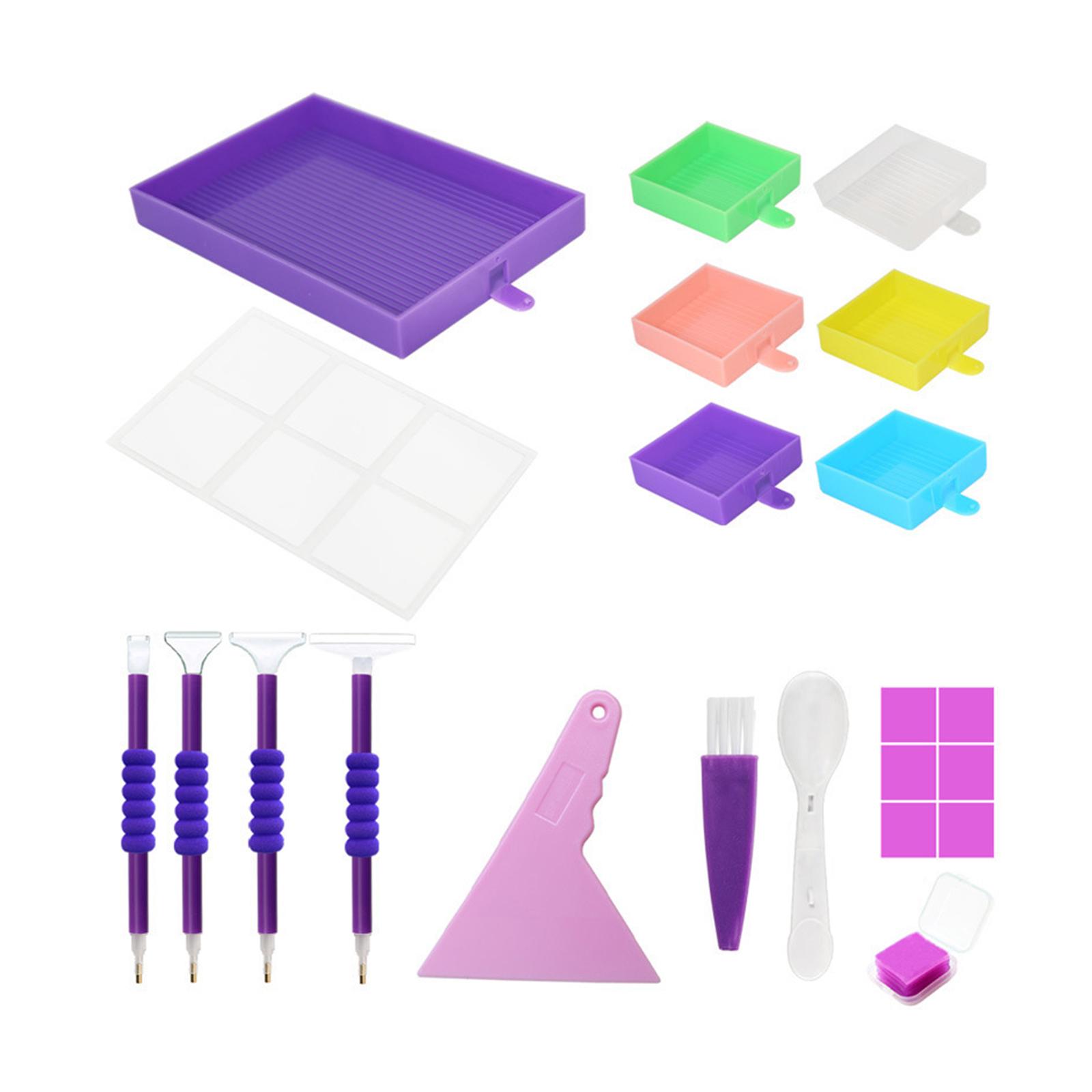 5D DIY Diamond Paintings Tray Point Drill Tray Bead Sorting Plate Rhinestone Box Multicolor