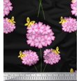 thumbnail image 1 of Soimoi Black Polyester Crepe Fabric Insect & Floral Artistic Print Fabric by The Yard 42 Inch Wide, 1 of 3