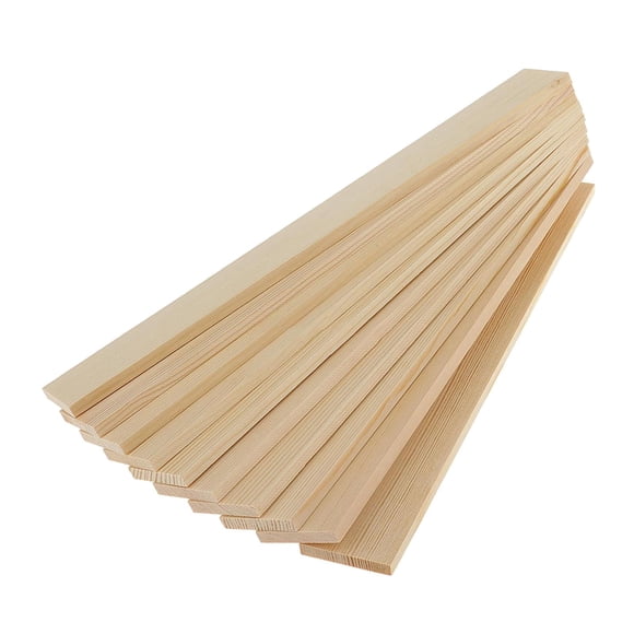 FashionCha 10 Pieces Wood Strips Boards Decoration DIY Decorative Home Projects Woodworking Smooth Unfinished Wooden Planks Wood Slats 4x35cm